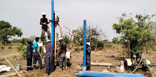 A group of people working on a construction site